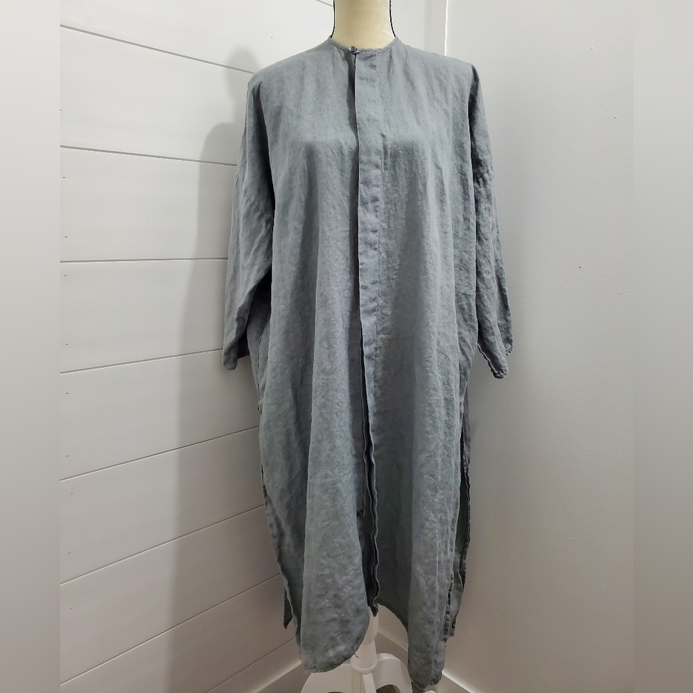 Elegant Eskandar Blue / Gray Women's Long Shirt Or Dress